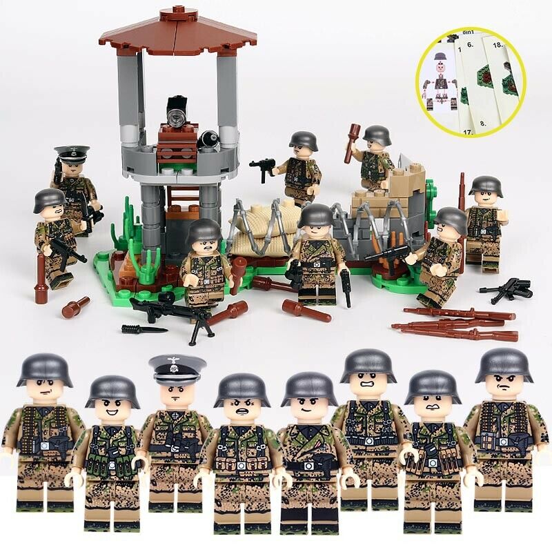 WW2 German 8 Pcs Set Action Figures  With Watch Tower (30207)