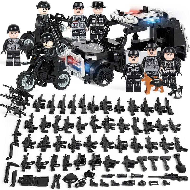 Military SWAT Police Set 8 pc Action Figures  (OX112)