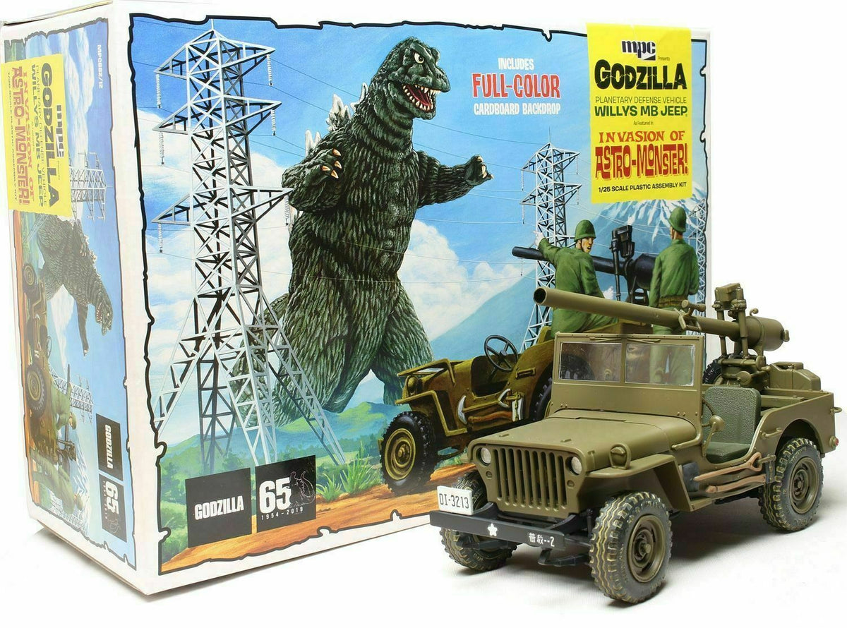 Godzilla Invasion of Astro Monster Army Jeep 1:25 Scale Model Kit Free Shipping