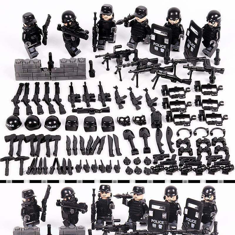 Military SWAT Police Set 6 pc Action Figures (8006)