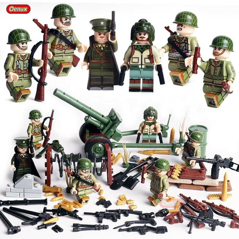 WWII War Of Pacific US Army  Set 6pc Action Figures  (100076)