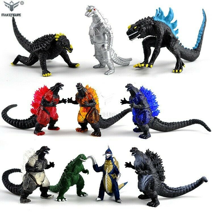 Godzilla Figures Set of 10 about 2 1/2 inches tall US Seller! Free Ship! G