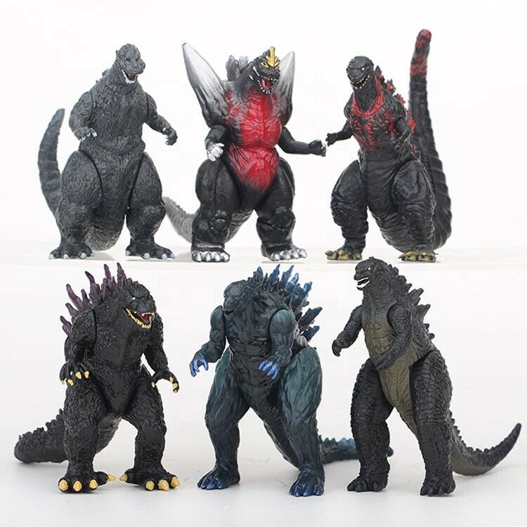 6PCS Set Godzilla Monsters Figure  About 4 inches high.