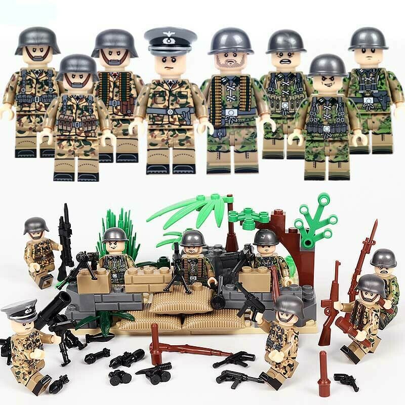 12pcs Lego ww2 German Minifigures with weapons