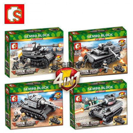 SEMBO  Iron Empire: Chariots Military 957pcs Set of 4 (101213-101216)