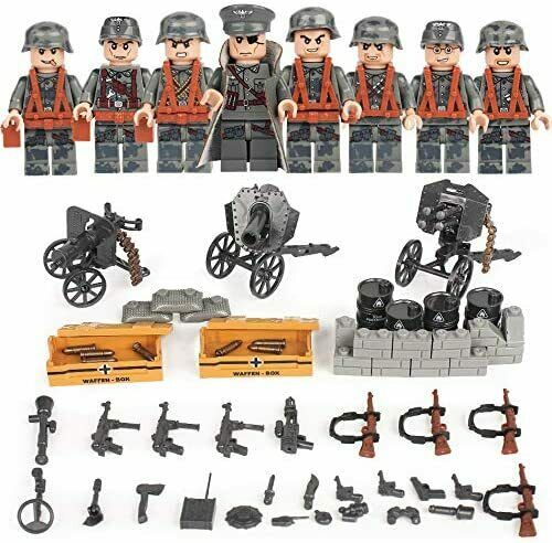 WWII German Blitzkrieg G36 Hill Gun Set 8 pc Action Figures US Seller (71002)