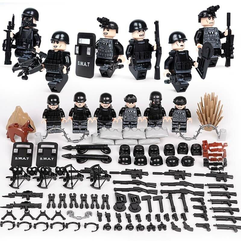 Military SWAT Police Set 6 pc Action Figures (8020)