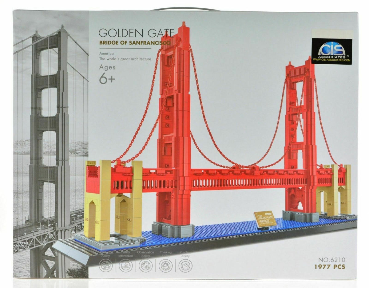 Wange Original Authentic Golden Gate Bridge San Francisco Block Set 1977 pcs #6210