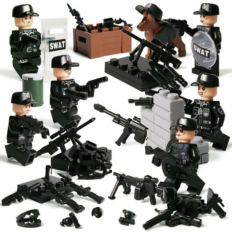 Military SWAT Police Set 6 pc Action Figures  (11-16)