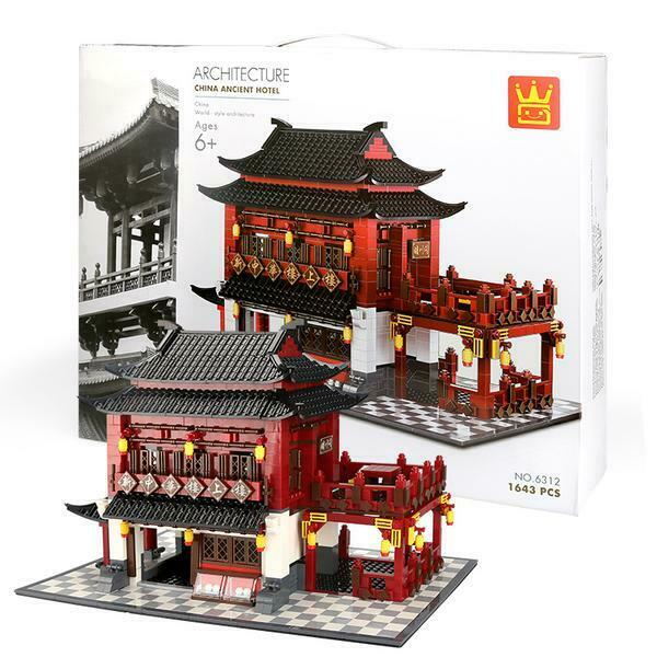 Original Authentic China Ancient Hotel Building Block Set  1643 pcs  #6312