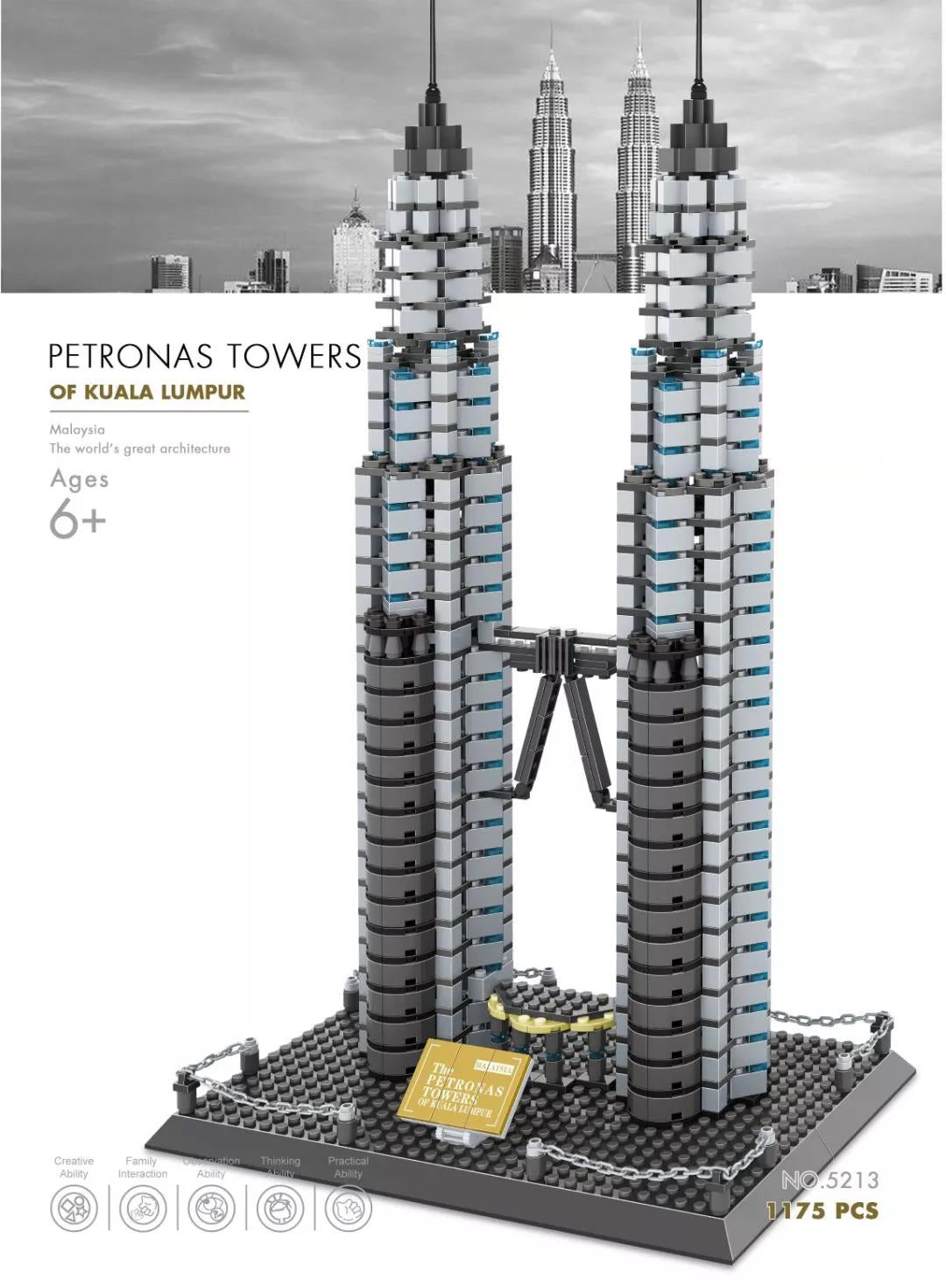 Wange Original Authentic The Petronas Towers of Kuala Lumpur 1175 pcs #5213